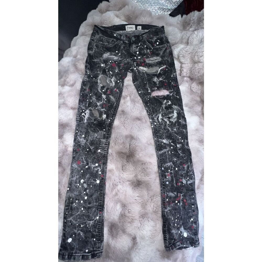 Big Men's FWRD DENIM CO. Awol Denim Jeans distressed 90s, 30 X32, Unisex - Picture 2 of 12